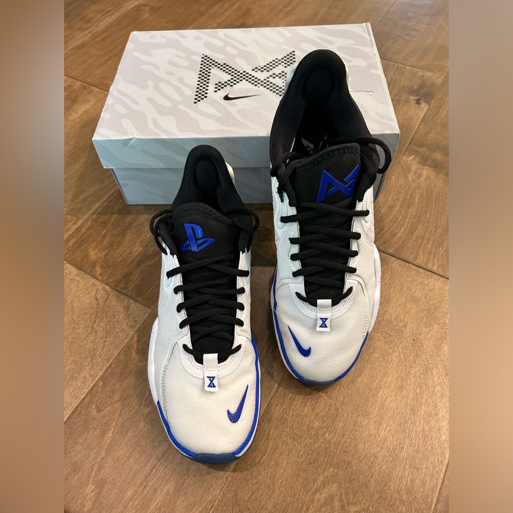 Nike air x PlayStation 5 PG5 Paul George White & Blue Men’s Performance Sneakers